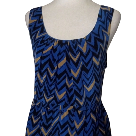 Madewell Broadway & Broome Chevron Silk Twist Back Midi Dress ASO Hannah McKay - Picture 3 of 10